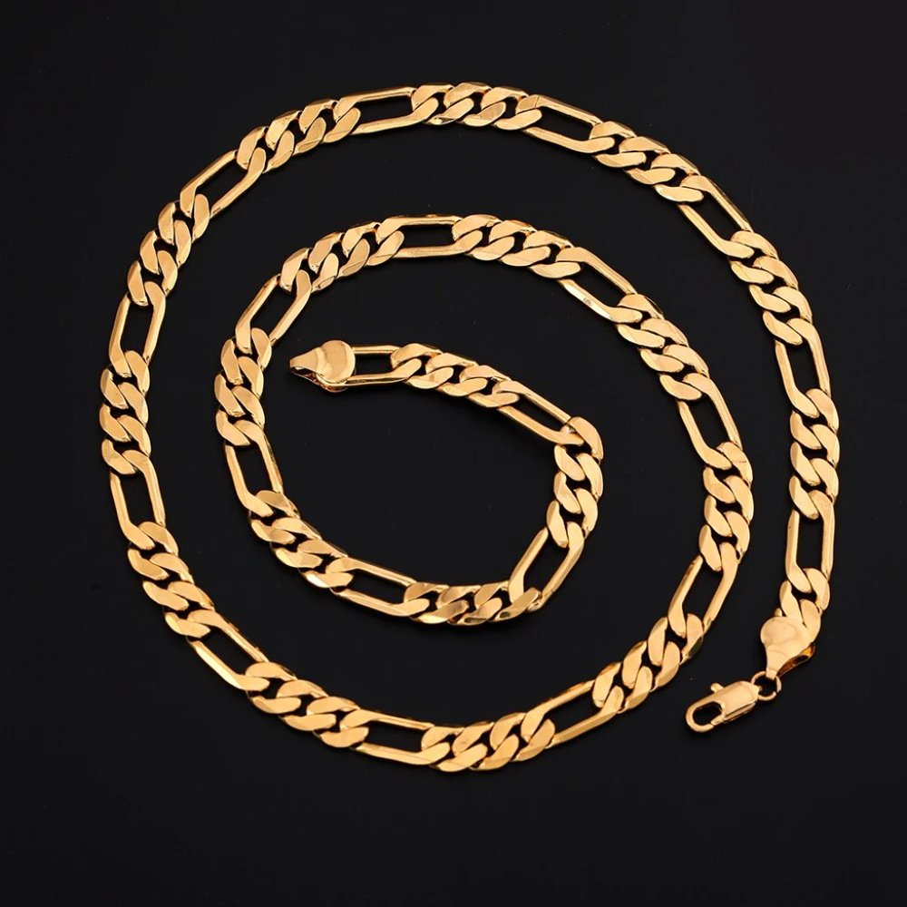 20 Inch Figaro Chain 6mm Wide 18K Yellow Gold - Picture 2 of 9